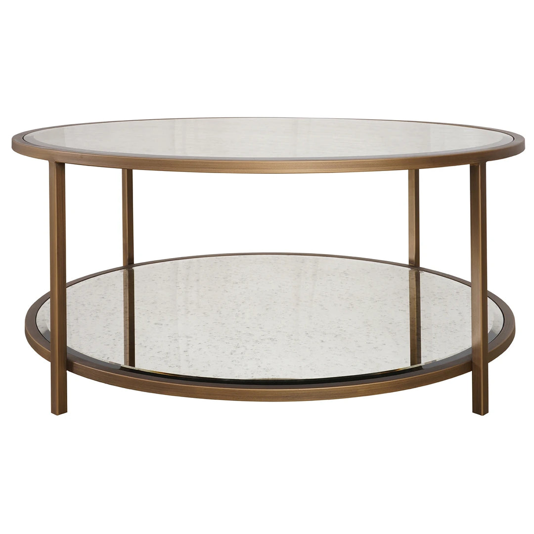 Upton Coffee Table - Antique Brass - Round