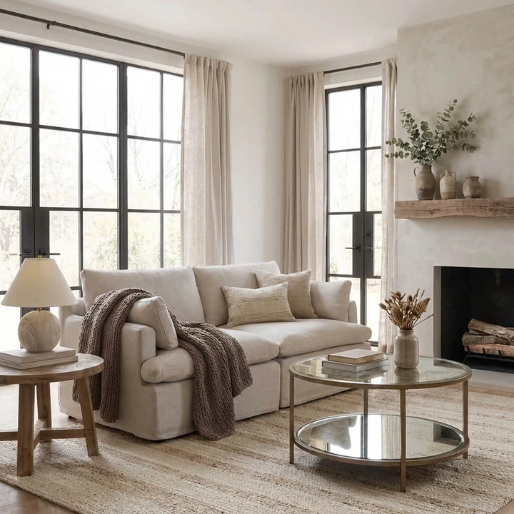 Upton Coffee Table - Antique Brass - Round