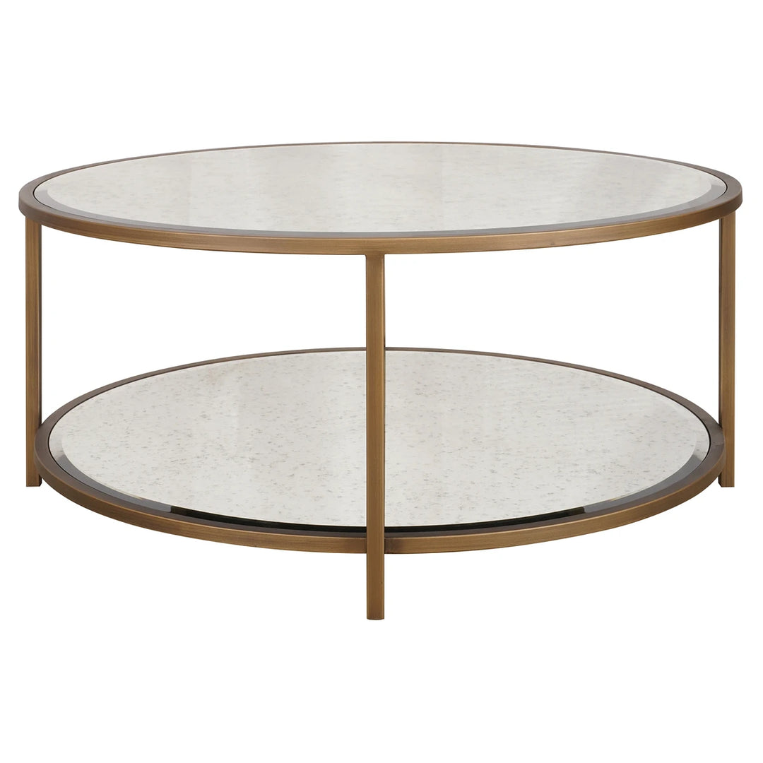 Upton Coffee Table - Antique Brass - Round