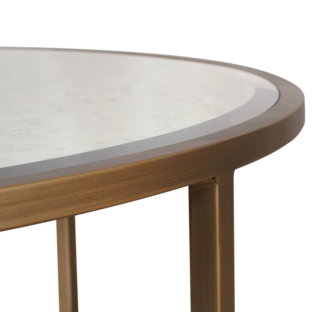 Upton Coffee Table - Antique Brass - Round