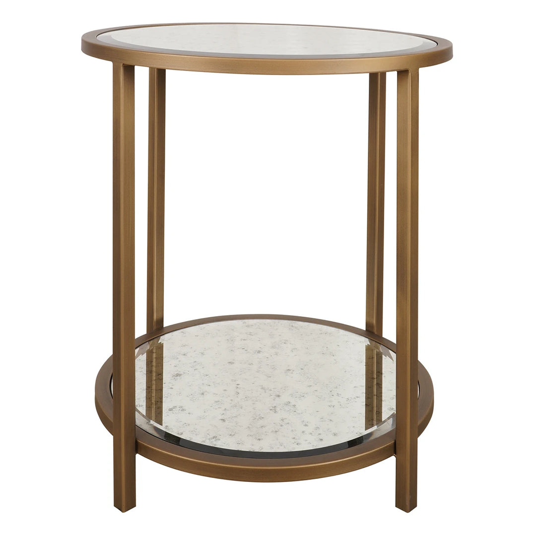 Upton Round Side Table - Antique Brass