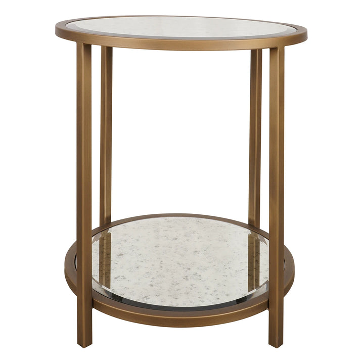 Upton Round Side Table - Antique Brass