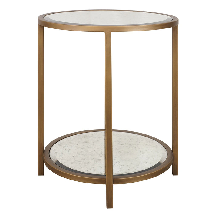 Upton Round Side Table - Antique Brass
