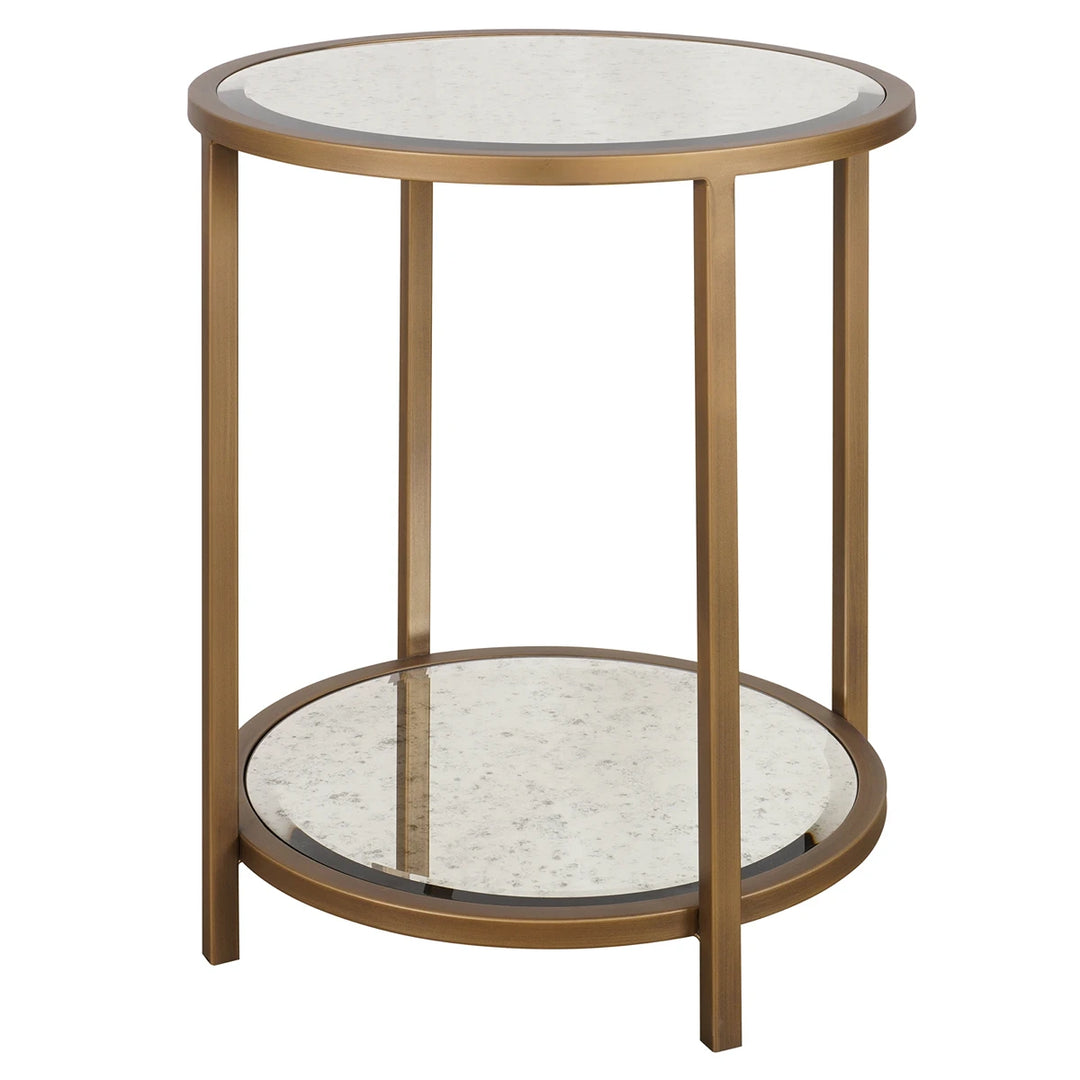 Upton Round Side Table - Antique Brass