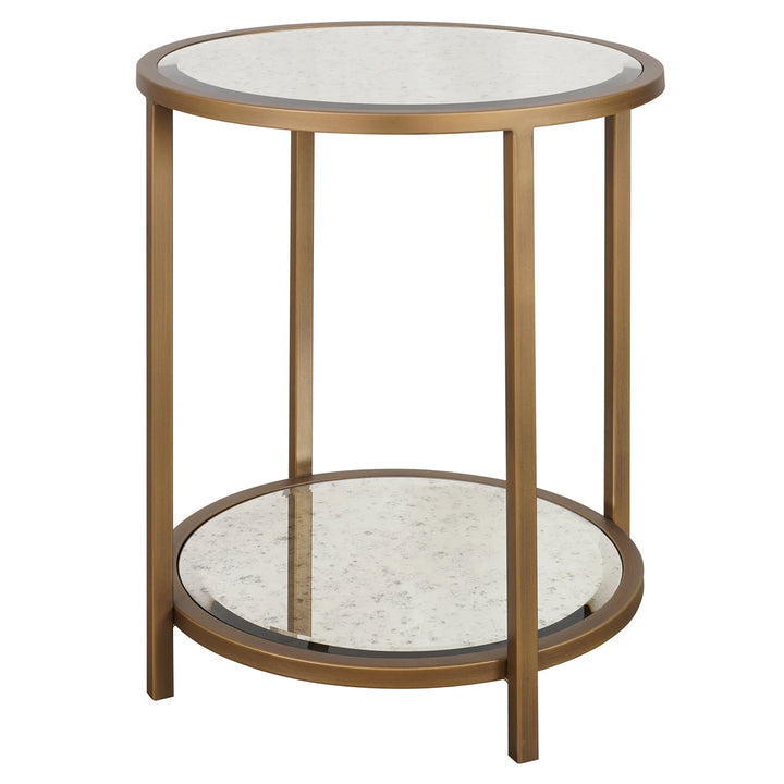 Upton Round Side Table - Antique Brass