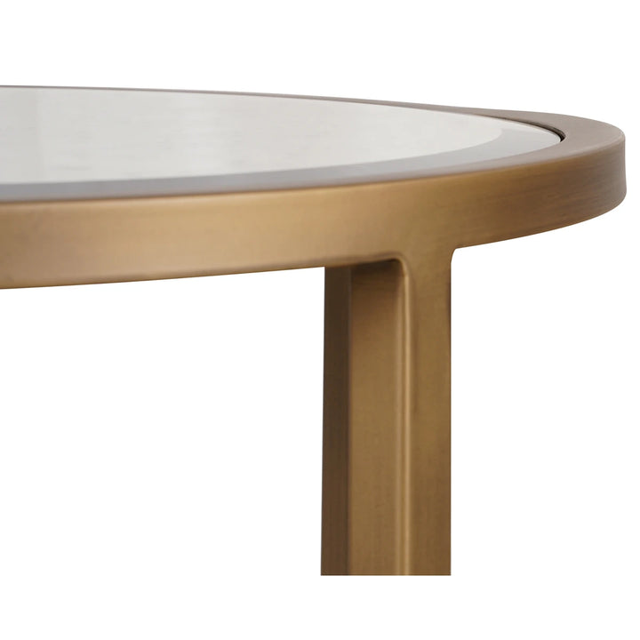 Upton Round Side Table - Antique Brass
