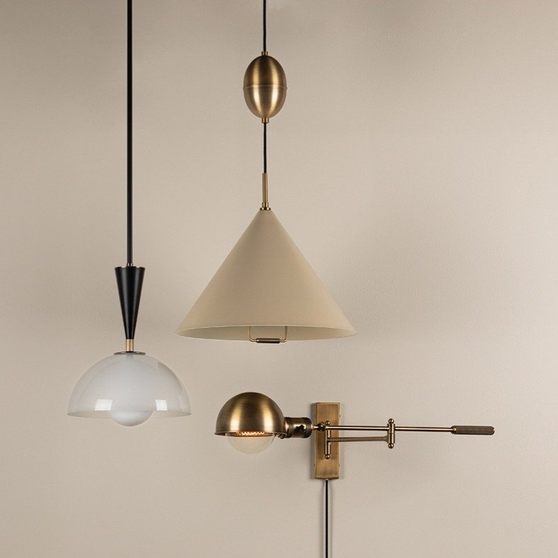 Fontana 1 Light Pendant Light - Patina Brass & Soft Sand Hudson Valley Lighting 6