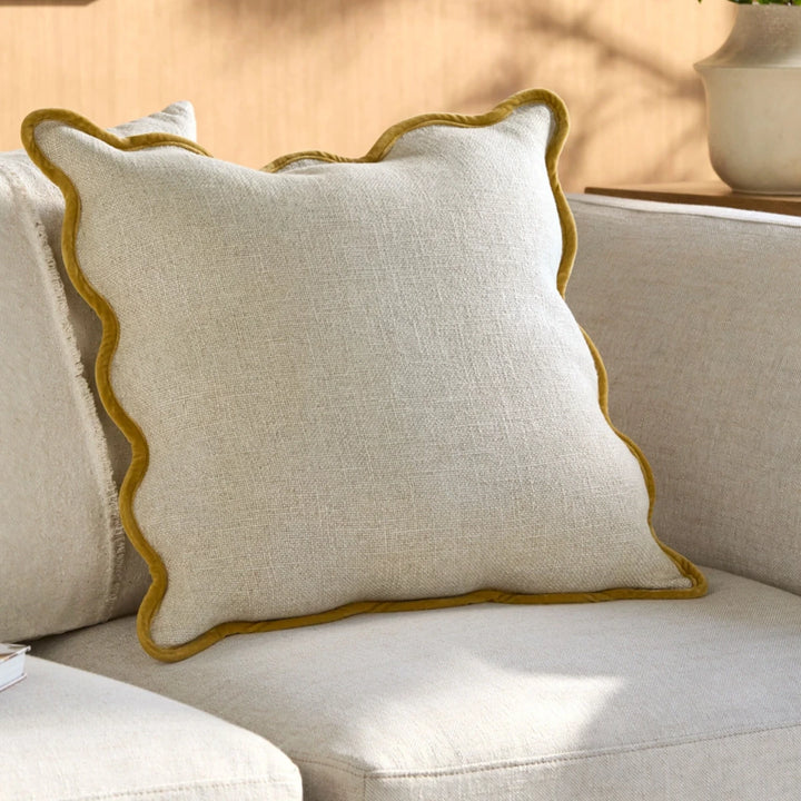 Caliza Woven Cushion 51x51cm - Mustard