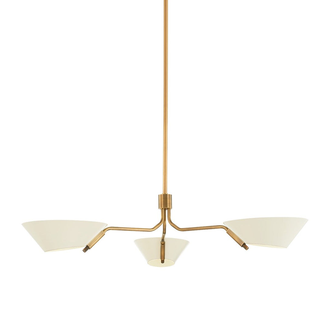 Sacramento 3 Light Chandelier - Patina Brass & Soft Sand Hudson Valley Lighting 1