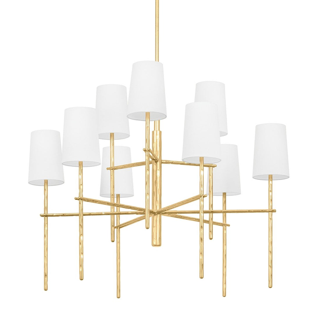 River 9 Light Chandelier - Vintage Gold Leaf Hudson Valley Lighting 1