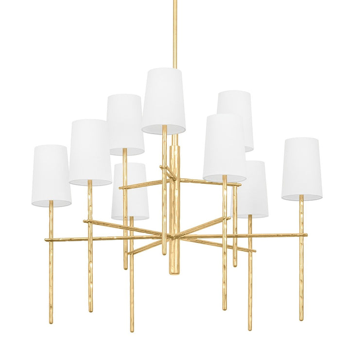 River 9 Light Chandelier - Vintage Gold Leaf Hudson Valley Lighting 1