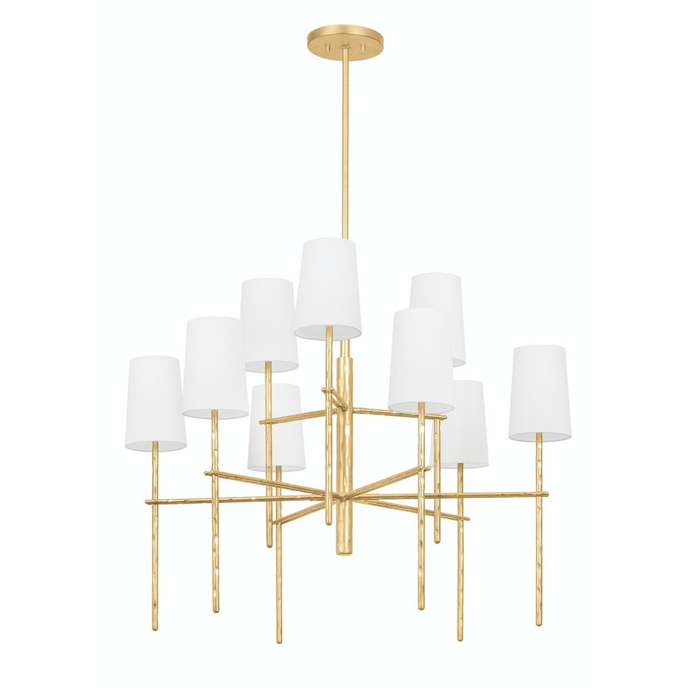 River 9 Light Chandelier - Vintage Gold Leaf Hudson Valley Lighting 2