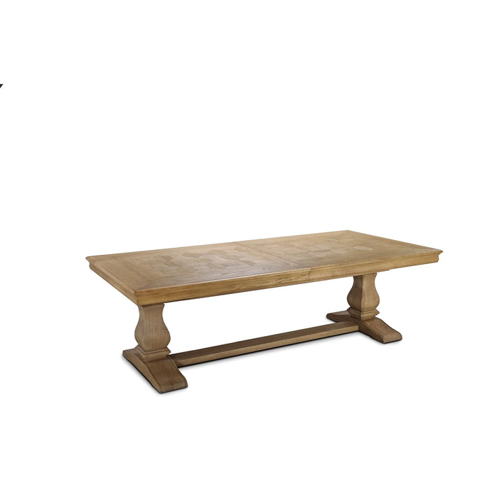 Bath Extending Oak Parquet Top Dining Table - 250-350cm