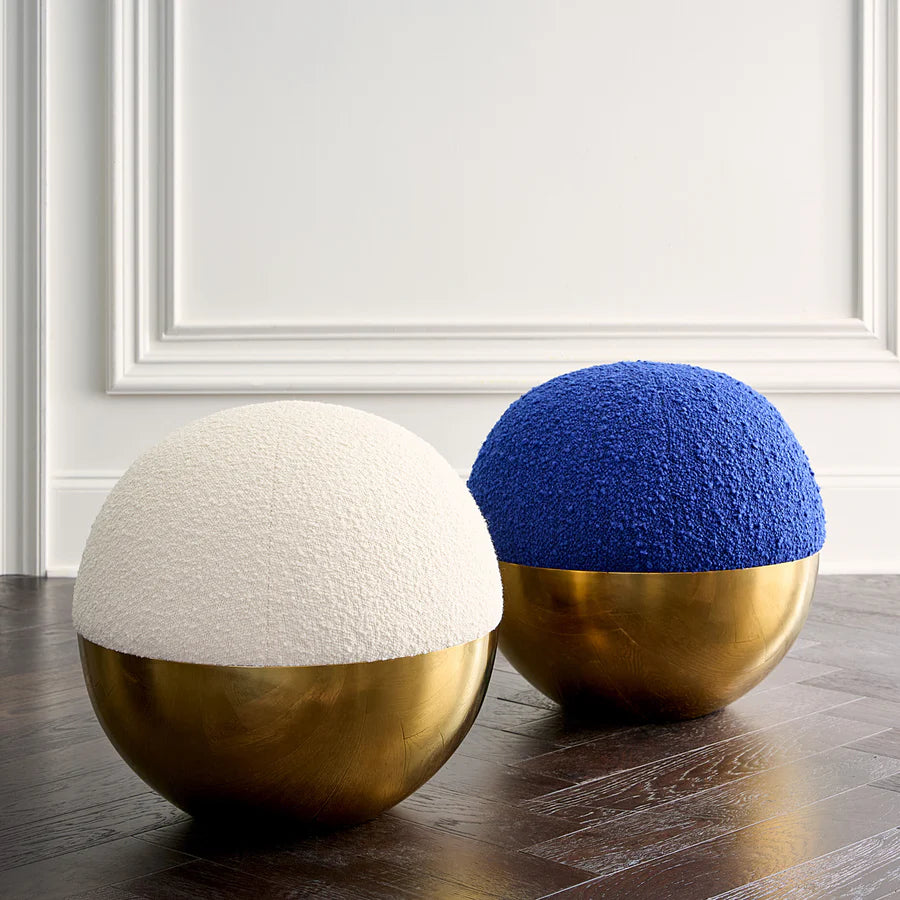 Alphaville Tuffet Pouffe - Ivory & Brass Design Maven 6