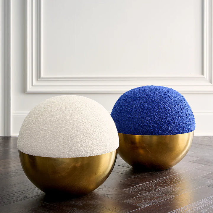 Alphaville Tuffet Pouffe - Ivory & Brass Design Maven 6