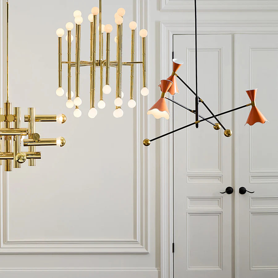 Ripple Articulating Chandelier - Orange & Black Design Maven 3