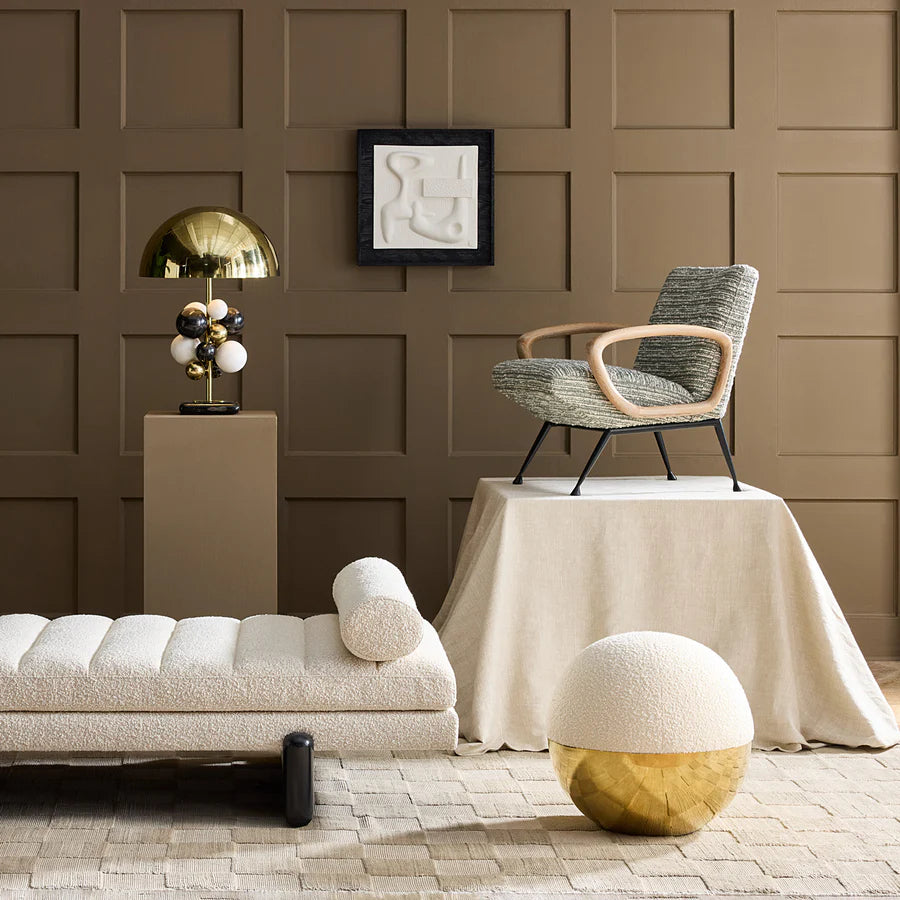 Alphaville Tuffet Pouffe - Ivory & Brass Design Maven 5