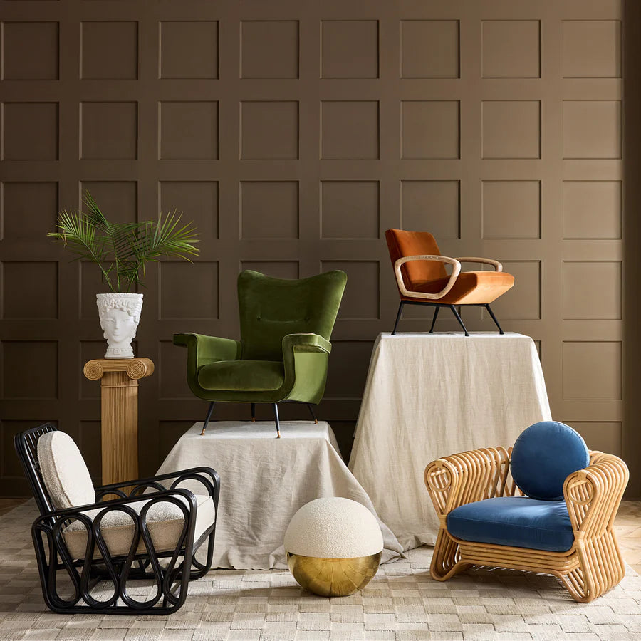 Alphaville Tuffet Pouffe - Ivory & Brass Design Maven 4