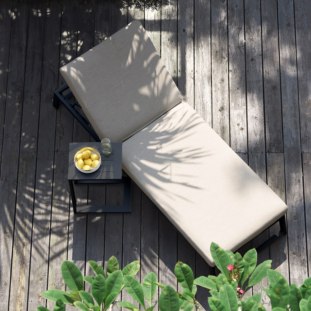 Maze Outdoor Allure Sunlounger in Oatmeal