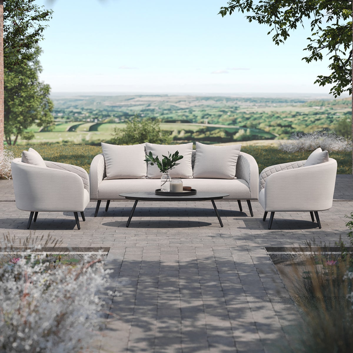 Maze Outdoor Ambition 3 Seater Sofa Set in Oatmeal