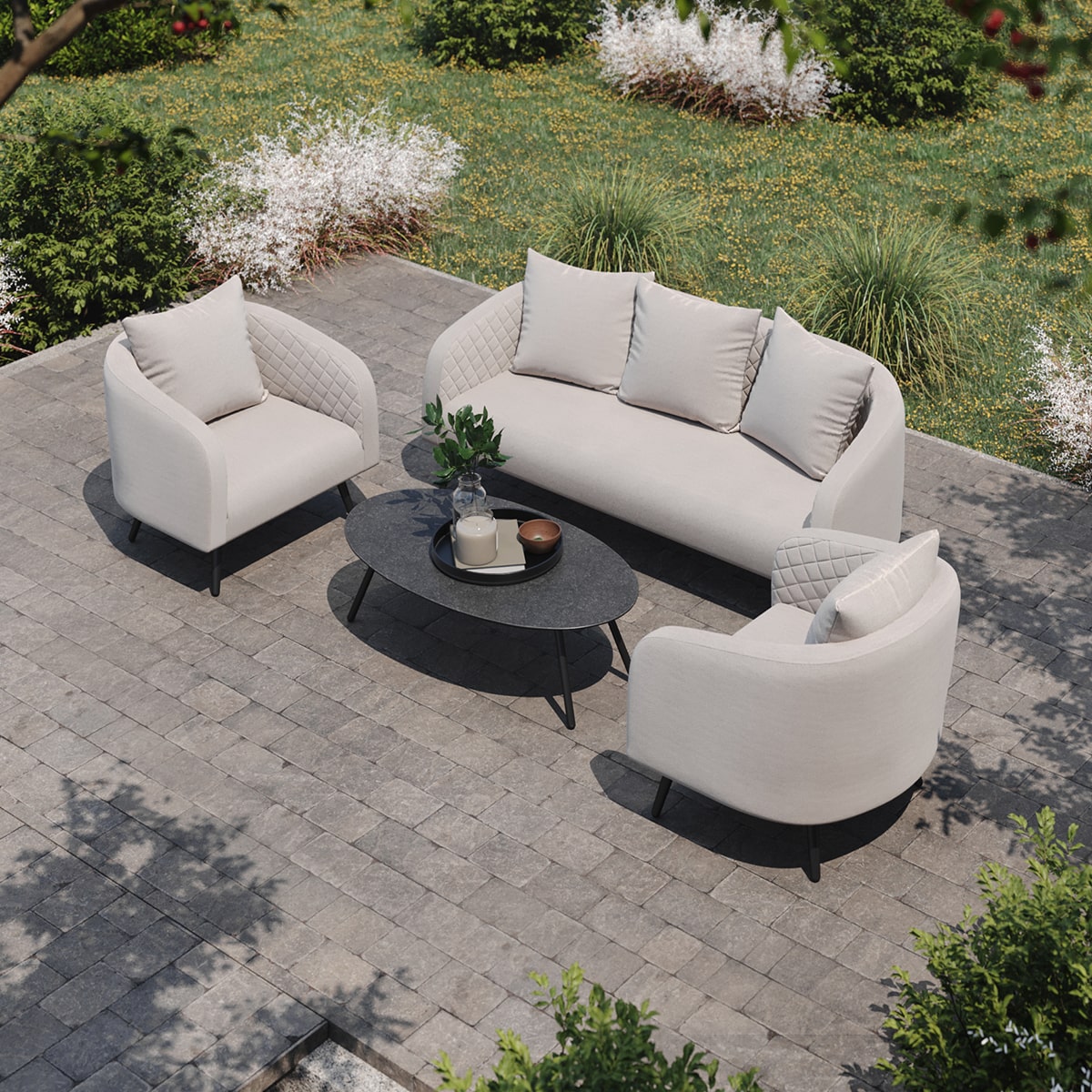 Maze Outdoor Ambition 3 Seater Sofa Set in Oatmeal