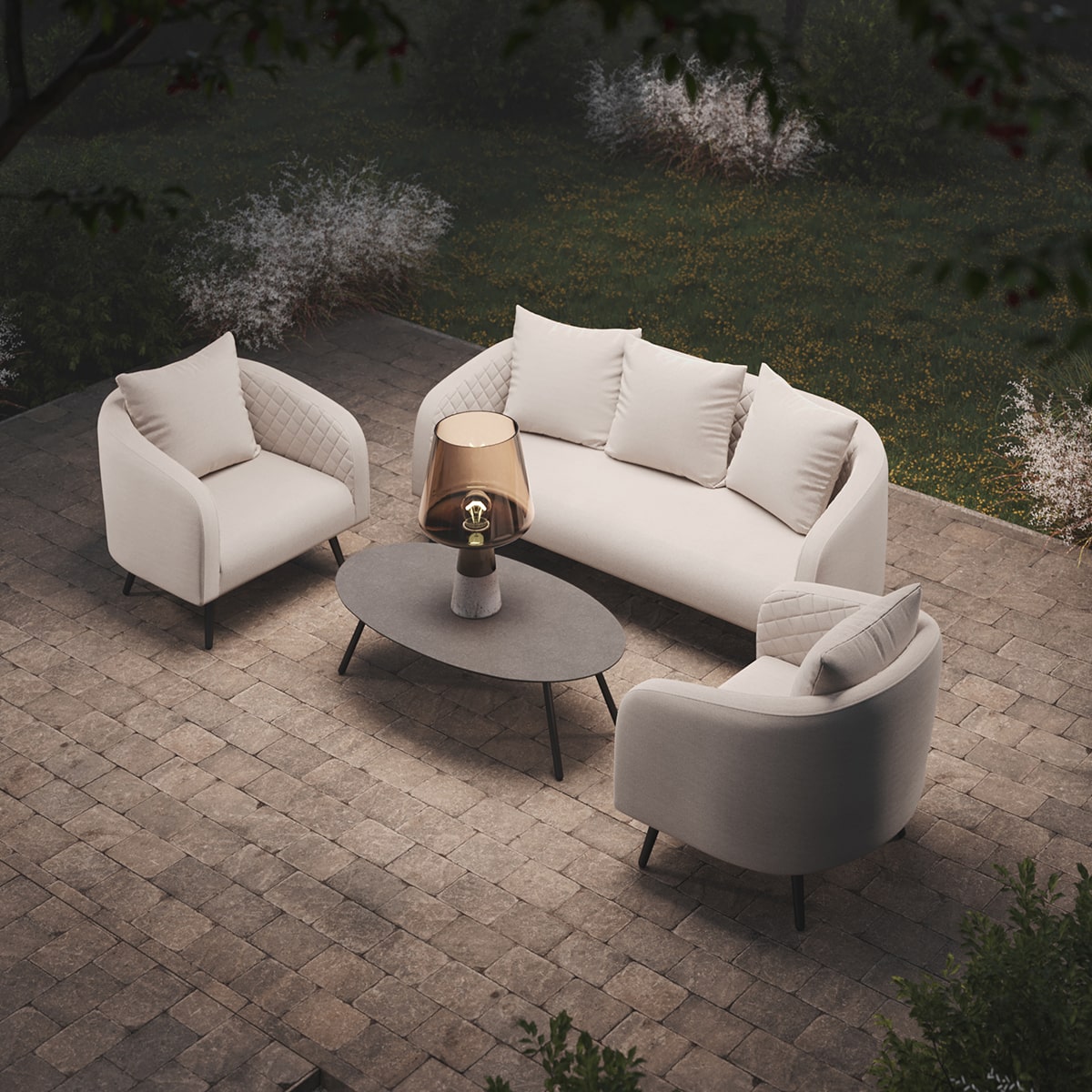 Maze Outdoor Ambition 3 Seater Sofa Set in Oatmeal