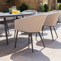 Maze Outdoor Ambition Oval Dining Set in Oatmeal