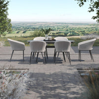 Maze Outdoor Ambition Oval Dining Set in Oatmeal