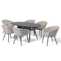 Maze Outdoor Ambition Oval Dining Set in Oatmeal