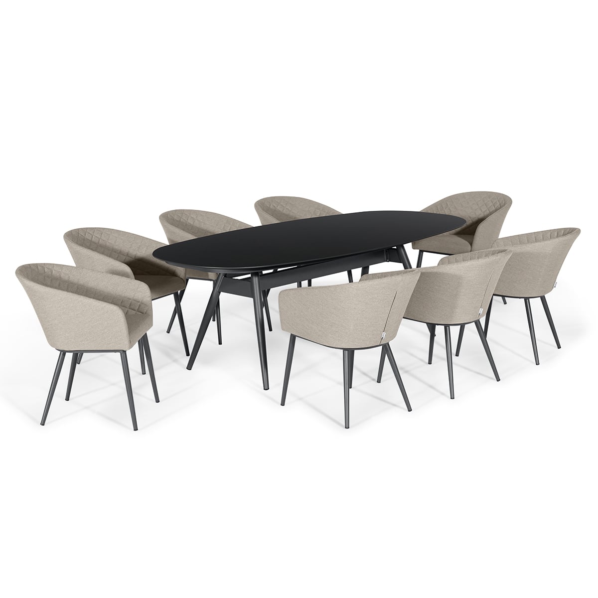 Maze Outdoor Ambition Oval Dining Set in Oatmeal