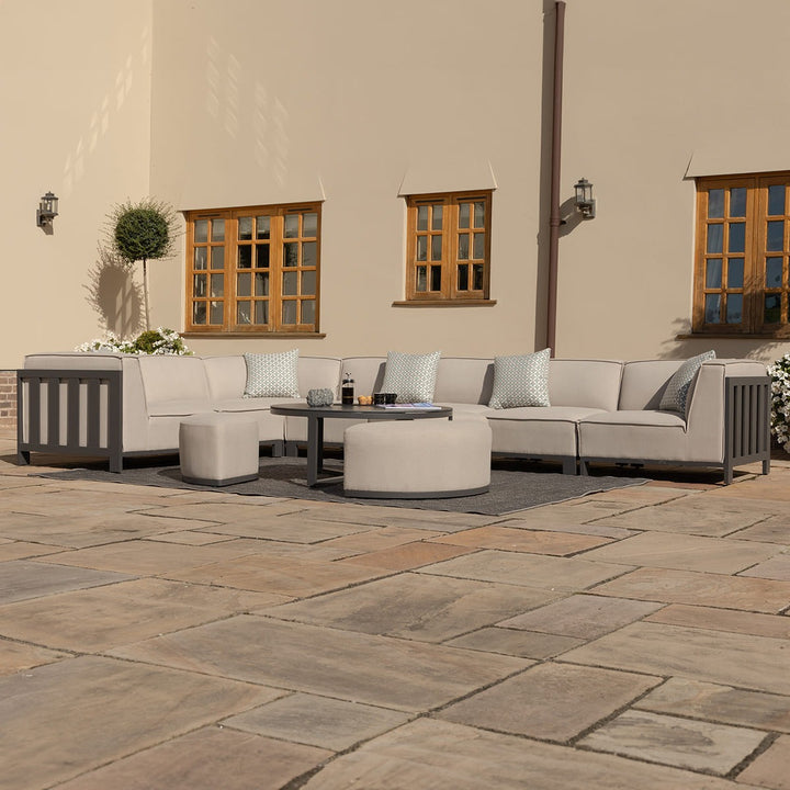 Ibiza Large Corner Sofa Set - Oatmeal Maze Rattan 6
