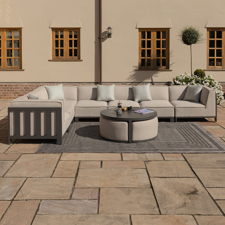 Ibiza Large Corner Sofa Set - Oatmeal Maze Rattan 1