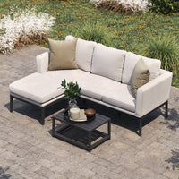 Maze Outdoor Pulse Chaise Sofa Set in Oatmeal