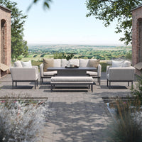 Maze Outdoor Pulse 3 Seater Sofa Dining Set with Rising Table in Oatmeal