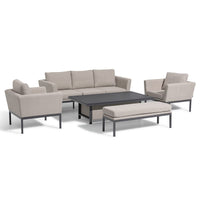 Maze Outdoor Pulse 3 Seater Sofa Dining Set with Rising Table in Oatmeal