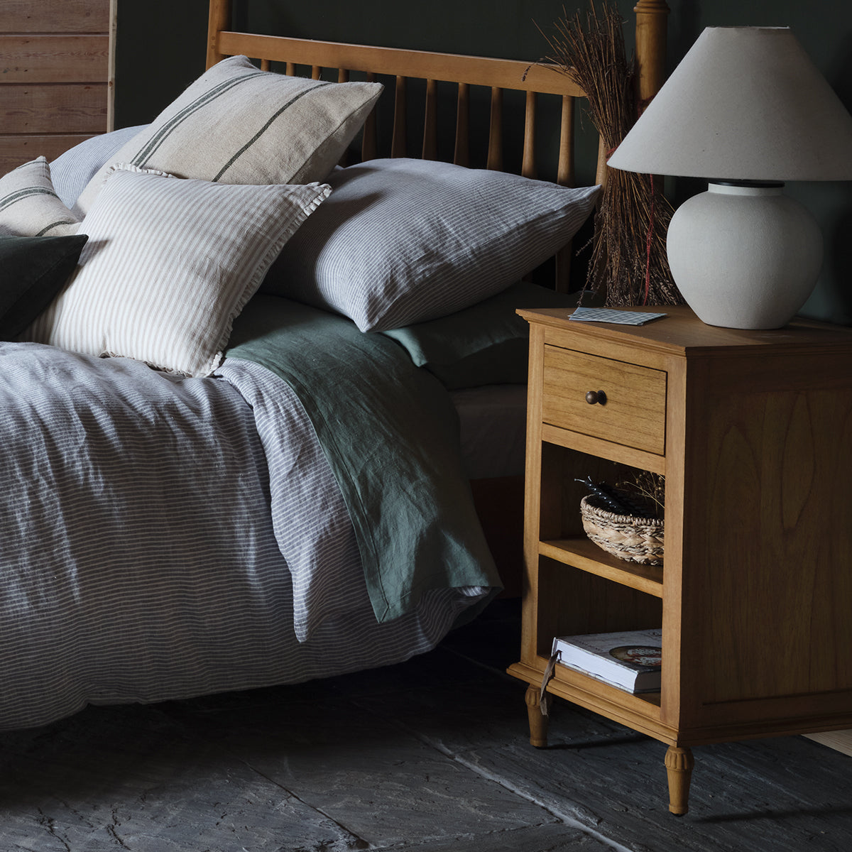 Garden Trading Barton Bedside Table in Natural Wood