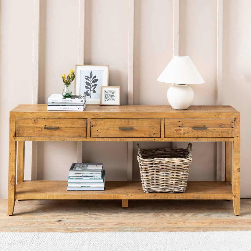 Garden Trading Ashwell Console Table 3 Drawer Natural