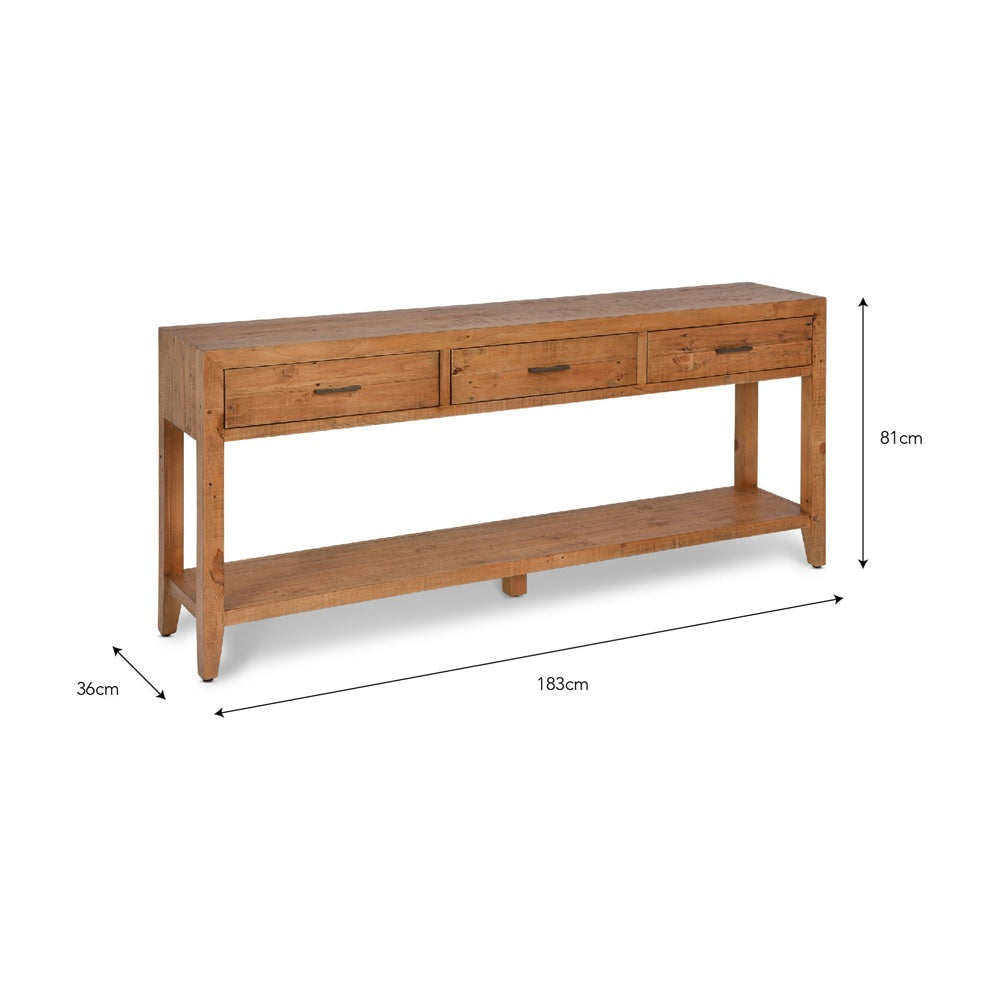 Garden Trading Ashwell Console Table 3 Drawer Natural