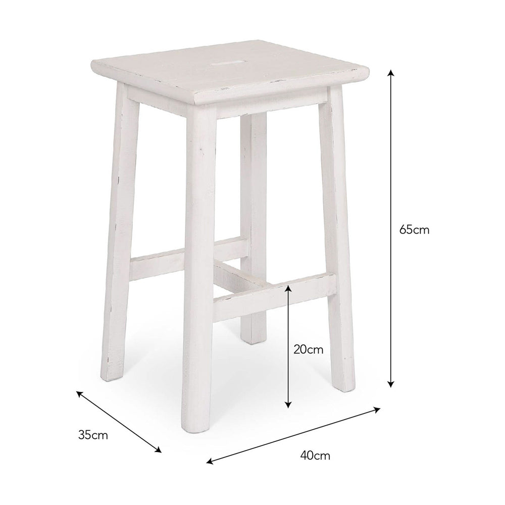 Ashwell Handle Bar Stool - Whitewash Garden Trading 6