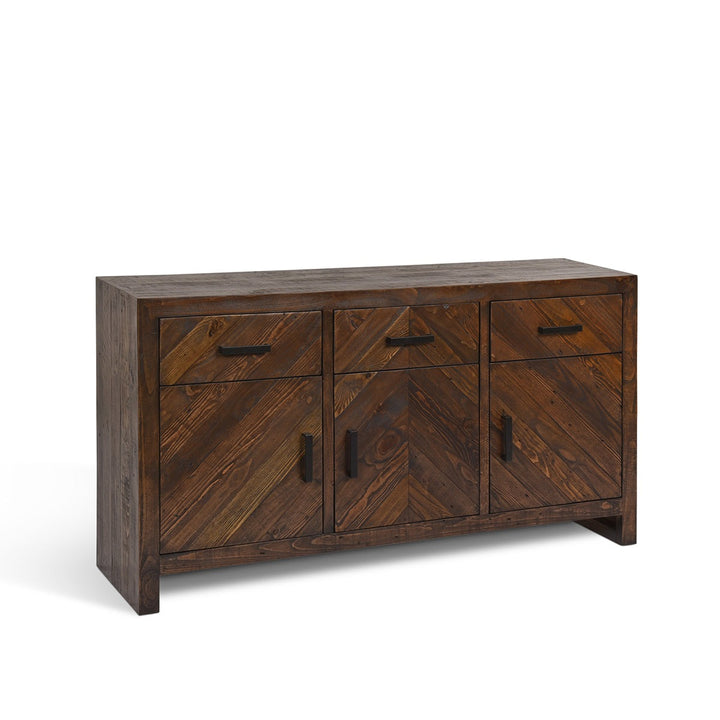 Fawley Chevron Sideboard - Antique Brown Garden Trading 3