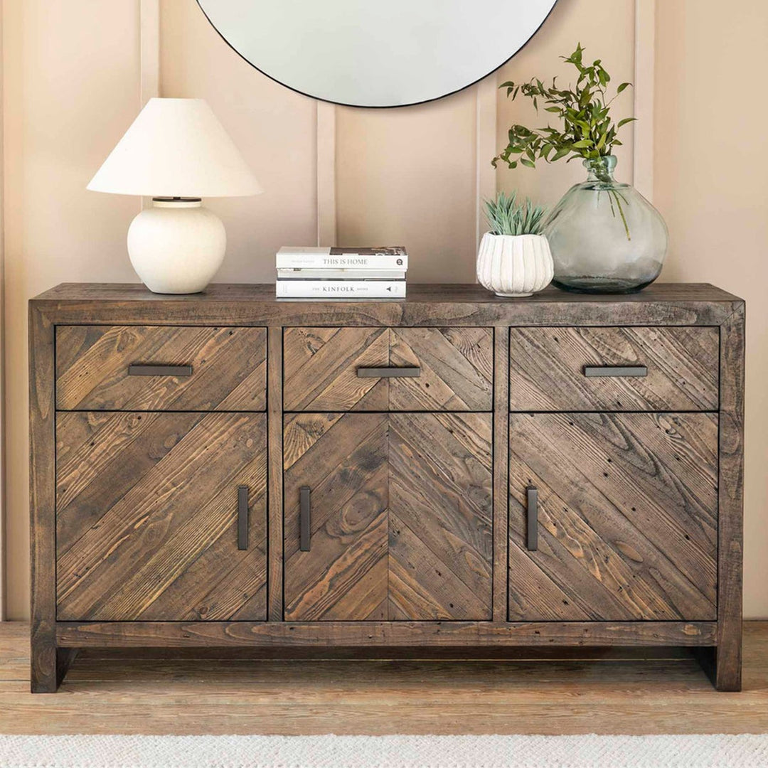 Fawley Chevron Sideboard - Antique Brown Garden Trading 2