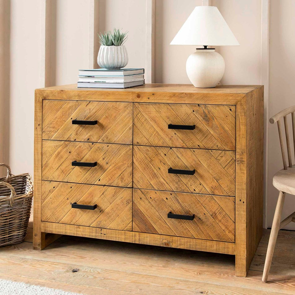 Garden Trading Fawley Chevron Chest of Drawers Natural