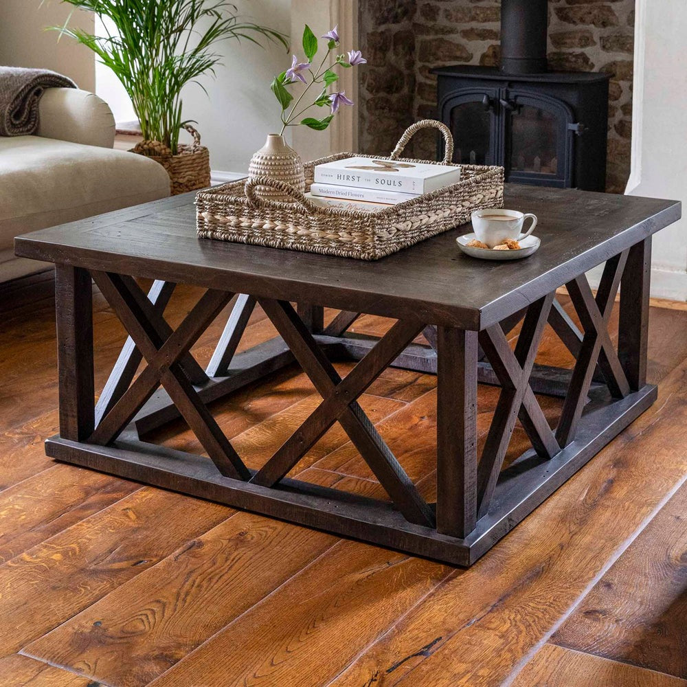 Oxhill Square Coffee Table - Antique Brown Garden Trading 2