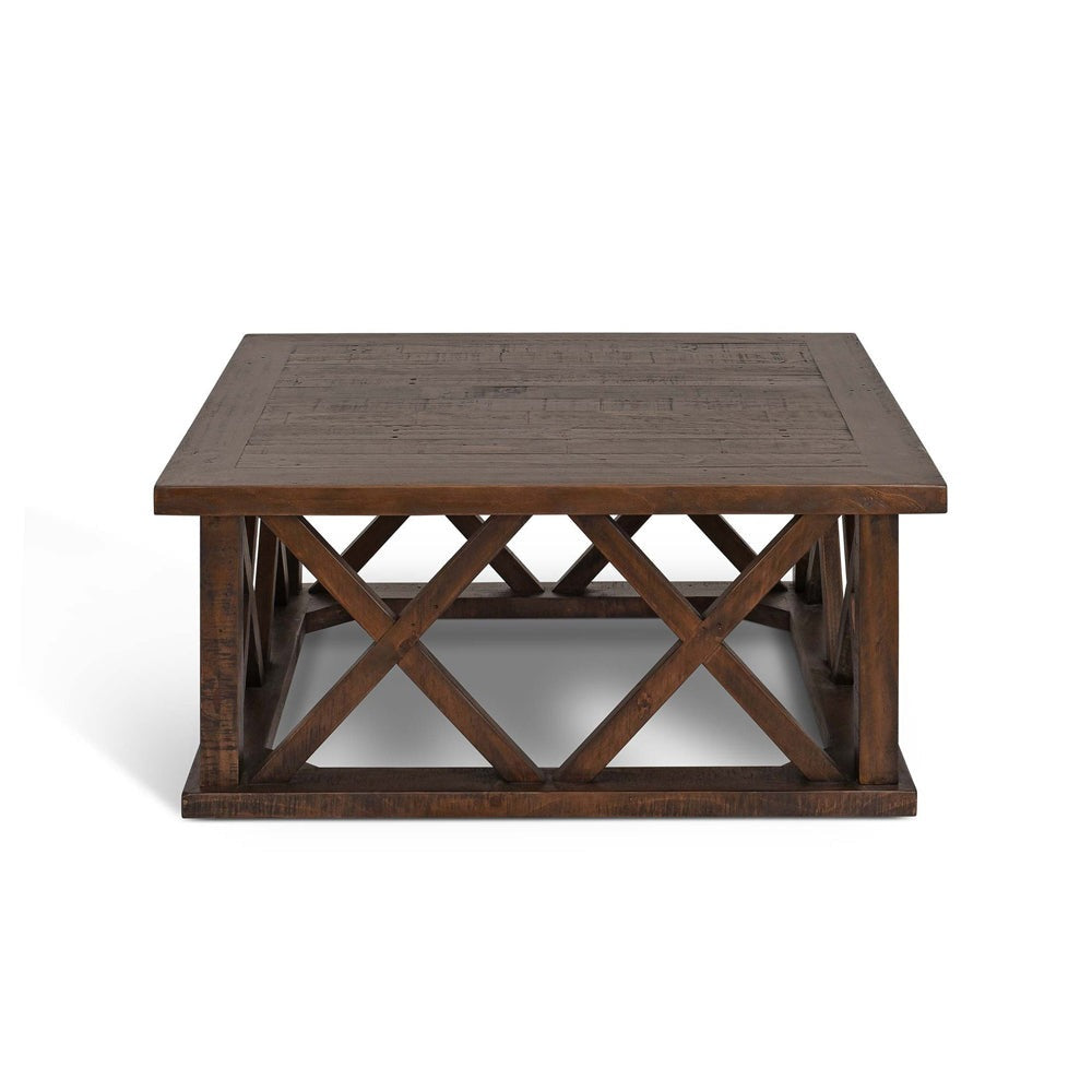 Oxhill Square Coffee Table - Antique Brown Garden Trading 1
