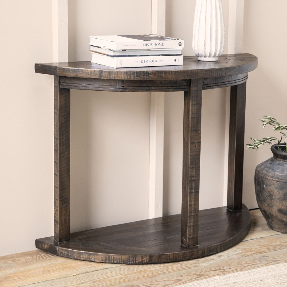 Garden Trading Oxhill Curved Console Table Antique Brown