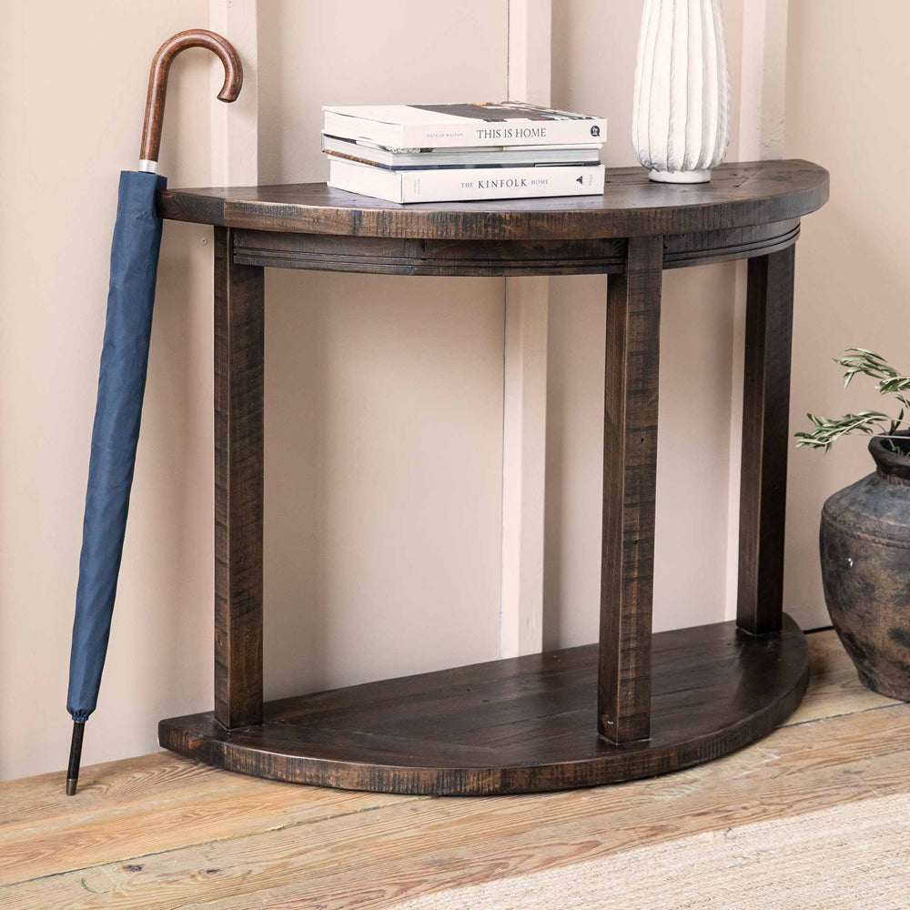 Garden Trading Oxhill Curved Console Table Antique Brown