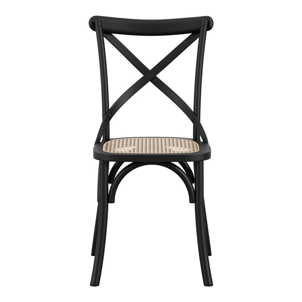 O&Co Fitzpatrick Set of 2 Cane Dining Chairs in Black