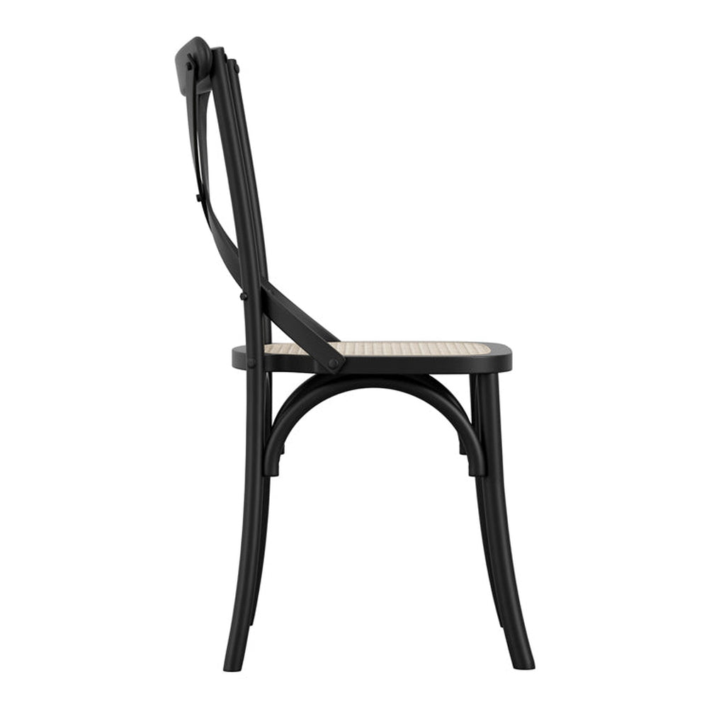 O&Co Fitzpatrick Set of 2 Cane Dining Chairs in Black