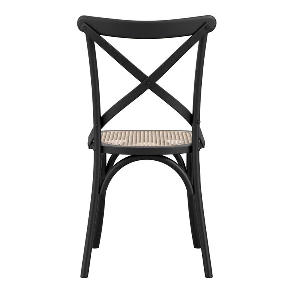 O&Co Fitzpatrick Set of 2 Cane Dining Chairs in Black