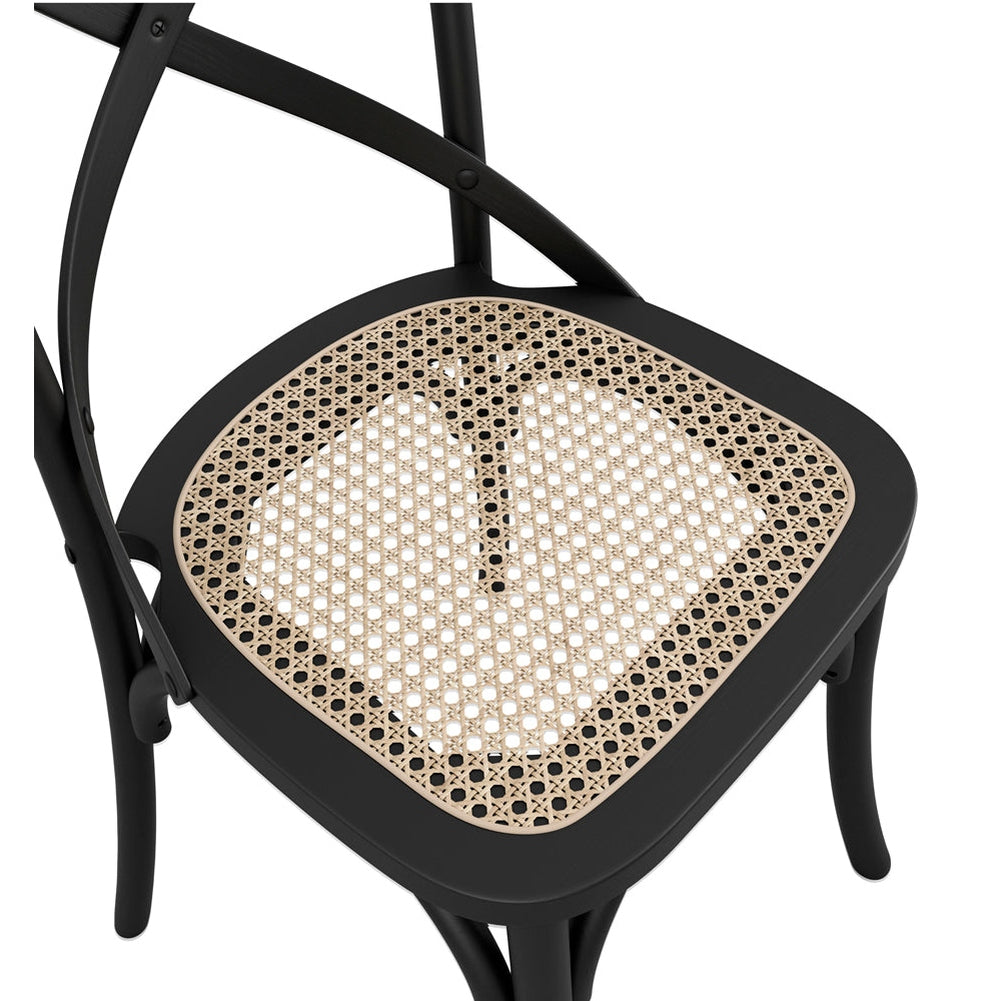 O&Co Fitzpatrick Set of 2 Cane Dining Chairs in Black